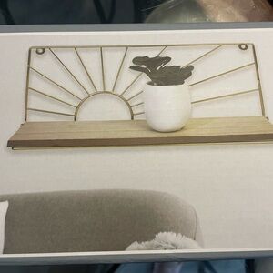 Wall Shelf with Sunburst Design